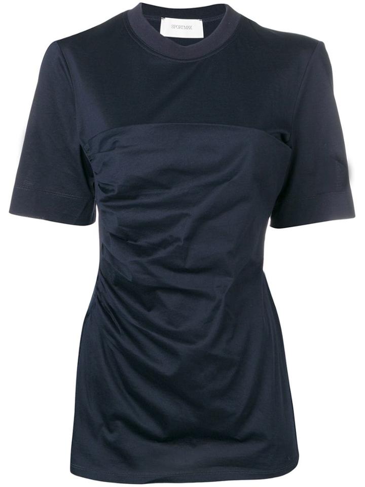 Sportmax Draped Panel T-shirt - Blue