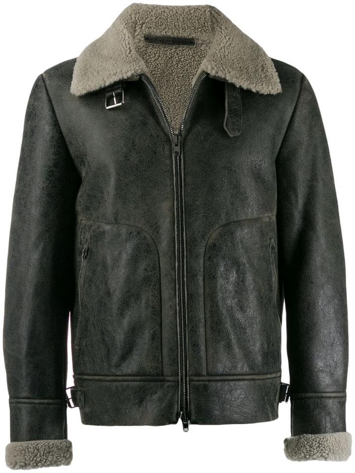 Salvatore Santoro Short Length Leather Jacket - Grey