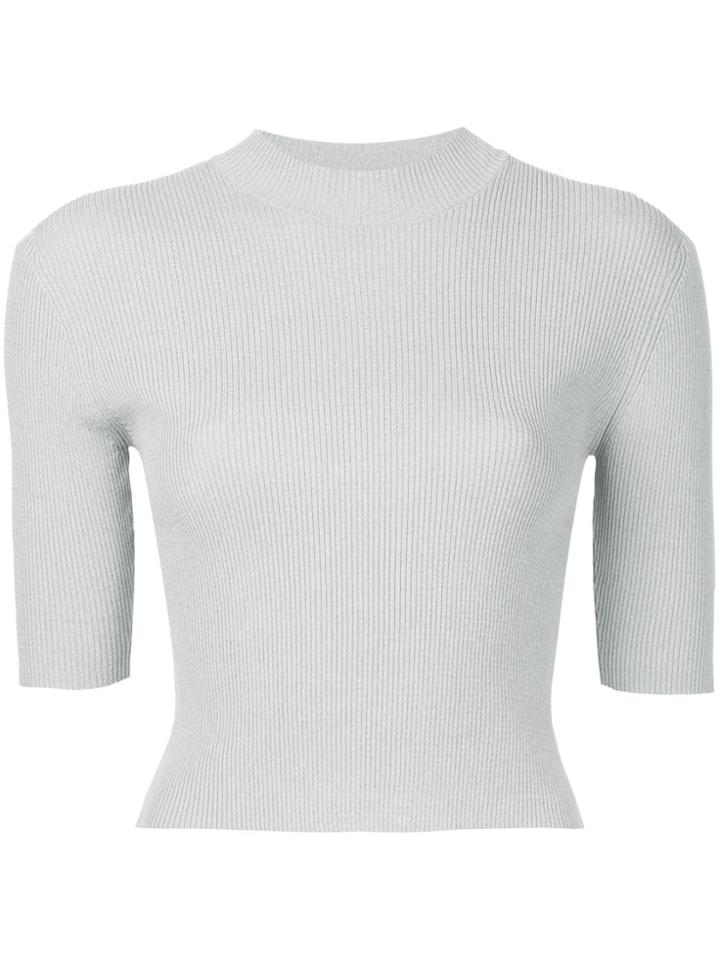 Dion Lee Pinnacle Rib Cropped Top - Grey