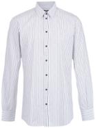 Dolce & Gabbana Brand Striped Shirt - White
