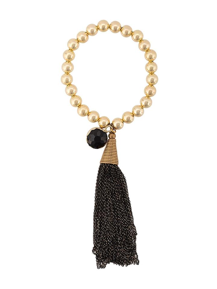 Lord And Lord Designs Tassel Detail Beaded Bracelet - Silver