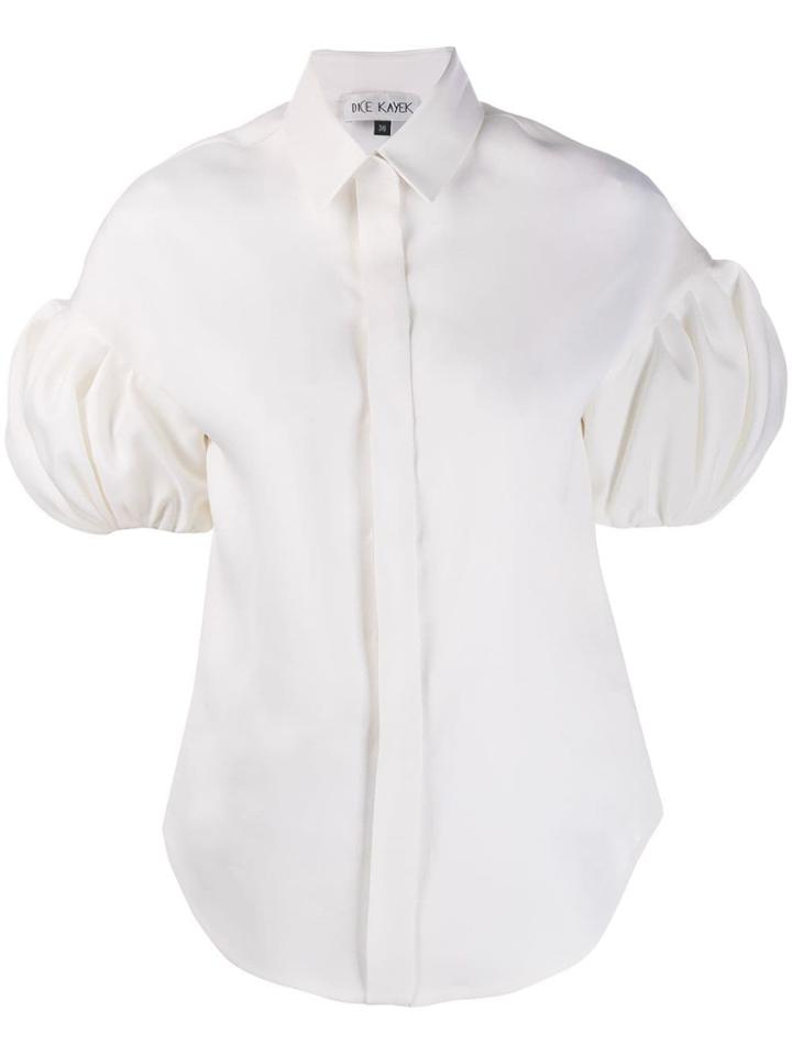 Dice Kayek Tailored Puffball Sleeve Shirt - White