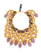 Afroditi Hera Embellished Beaded Necklace, Women's, Pink/purple