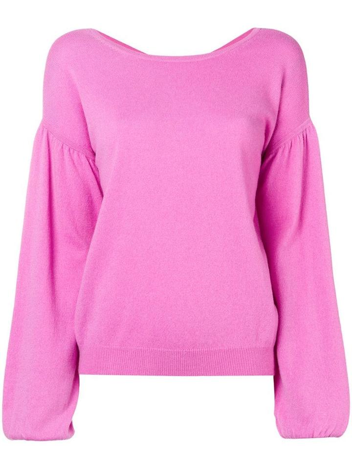 Allude Drop Shoulder Sweater - Pink