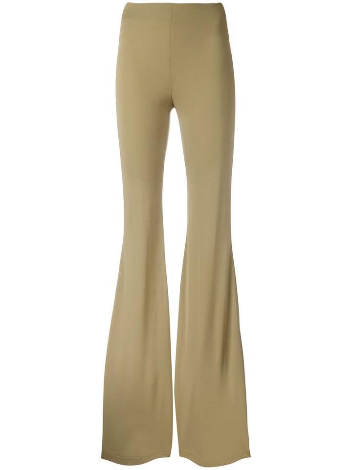 Plein Sud - Elasticated Waistband Flared Trousers - Women - Viscose - 40, Nude/neutrals, Viscose