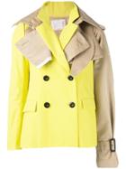 Sacai Asymmetric Button Jacket - Yellow