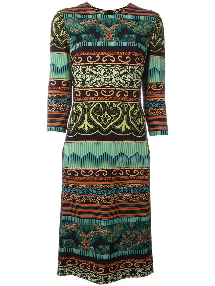 Etro Jacquard Fitted Dress, Women's, Size: 48, Black, Viscose/spandex/elastane