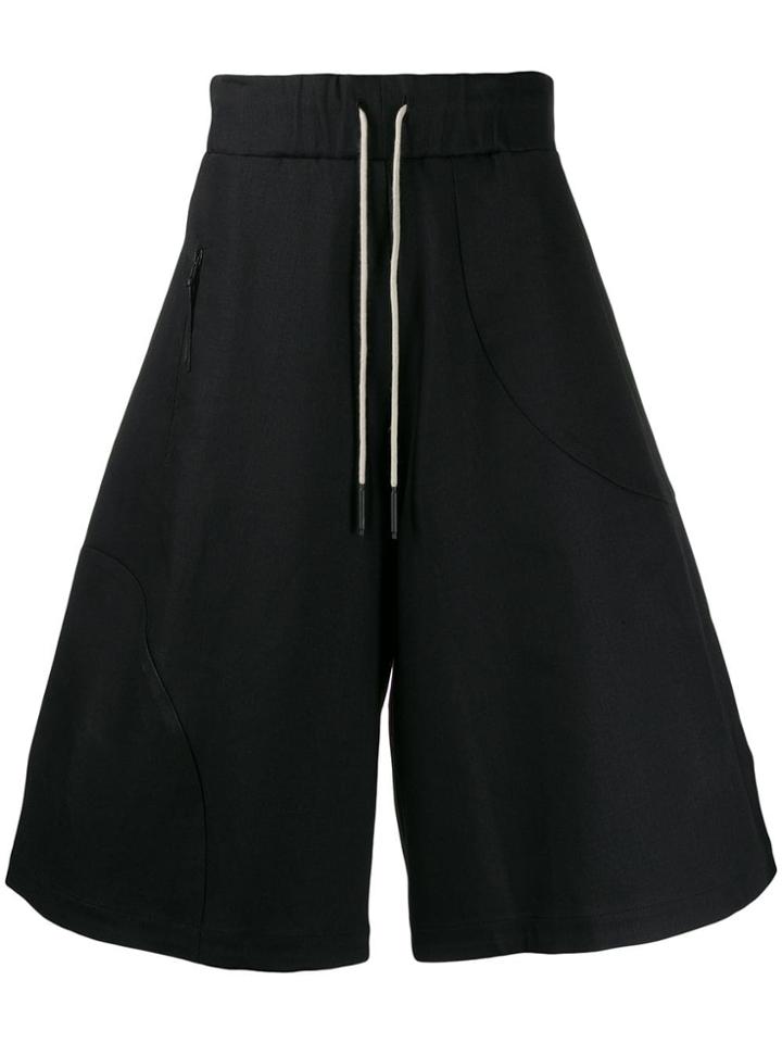 Tobias Birk Nielsen Wide-leg Shorts - Black