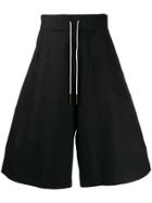 Tobias Birk Nielsen Wide-leg Shorts - Black