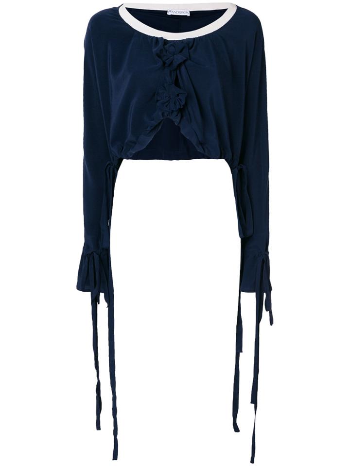 Jw Anderson Tie Detail Cropped Top - Blue