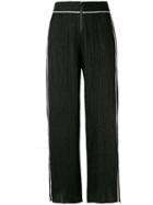 Aviù - Side Stripe Track Pants - Women - Cotton/polyamide/polyester/spandex/elastane - 44, Black, Cotton/polyamide/polyester/spandex/elastane