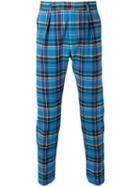 Paul Smith - Checked Trousers - Men - Cotton/spandex/elastane/cupro - 30, Blue, Cotton/spandex/elastane/cupro