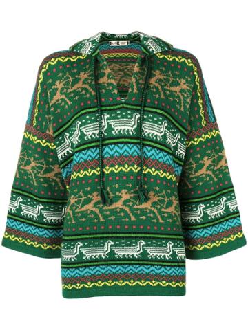 Kansai Yamamoto Vintage Knitted Oversized Jumper - Green