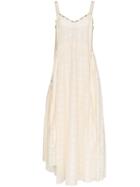 Loewe Sleeveless Lace Detail Maxi Dress - Neutrals