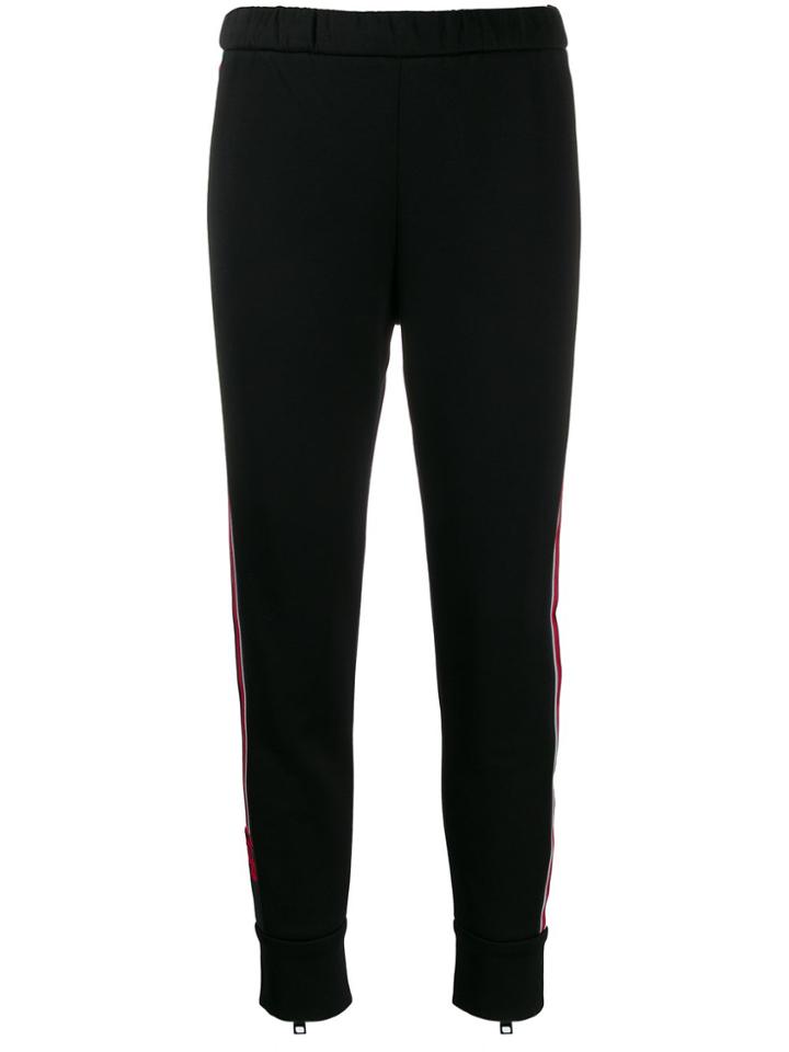 Prada Logo Trim Jogging Trousers - Black