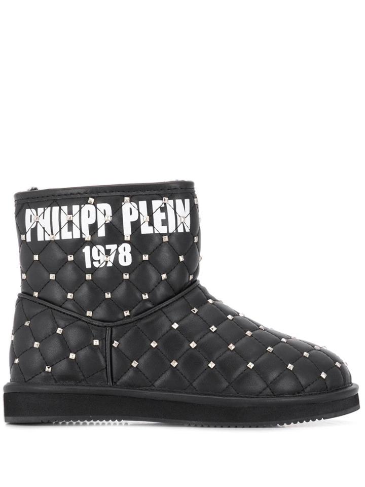 Philipp Plein Studded Flat Boots - Black