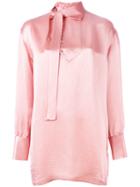 Valentino - Oversized Blouse - Women - Silk/viscose - 42, Pink/purple, Silk/viscose