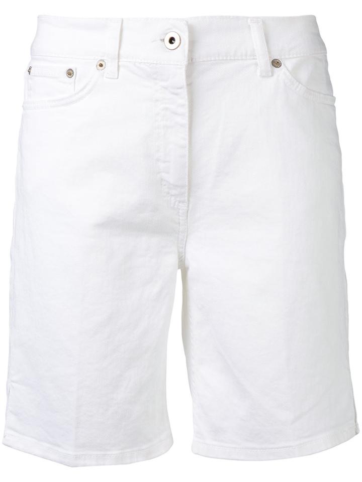 Dondup - Straight Cut Denim Shorts - Women - Cotton/spandex/elastane - 30, White, Cotton/spandex/elastane