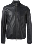 Emporio Armani Zip Up Jacket, Men's, Size: Xl, Black, Lamb Skin/polyester