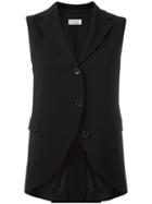 Alberto Biani Lapelled Waistcoat, Women's, Size: 40, Black, Acetate/viscose/triacetate/polyester