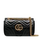 Gucci Marmont Leather Shoulder Bag - Black