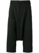 Comme Des Garçons Shirt Cropped Drop-crotch Trousers, Men's, Size: Large, Black, Polyester/virgin Wool