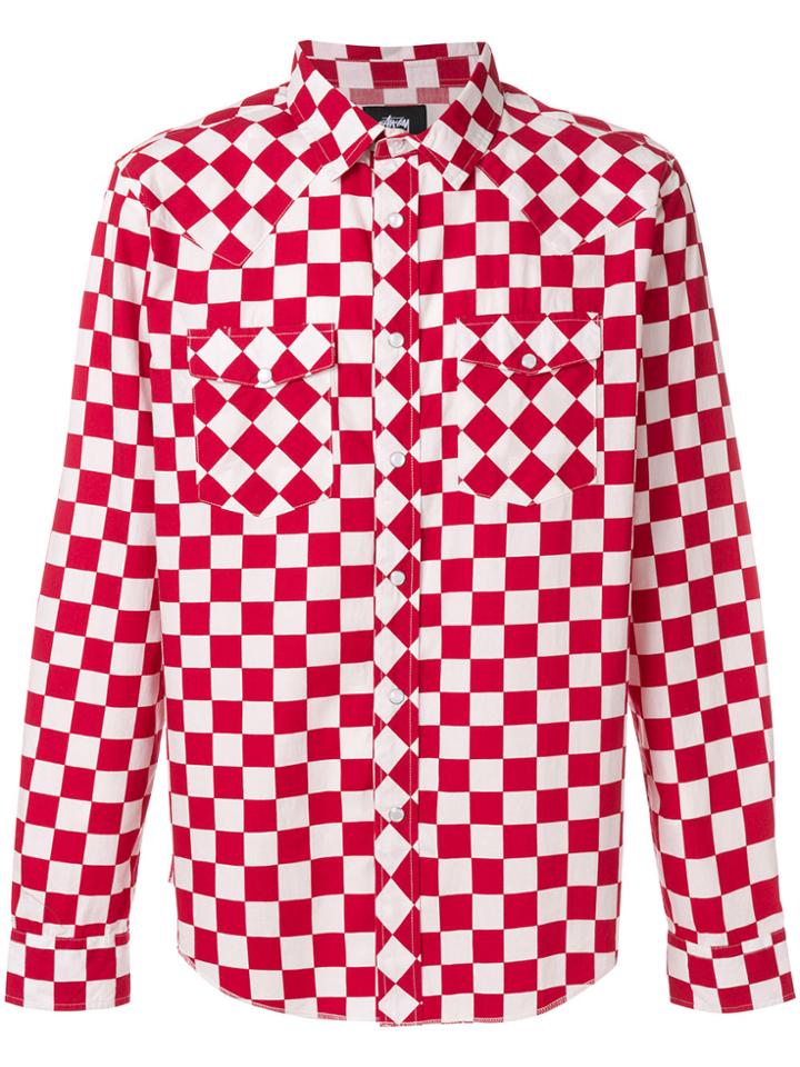Stussy Checked Western Shirt - Red