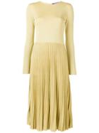Ralph Lauren Collection Lurex Knit Pleated Dress - Gold