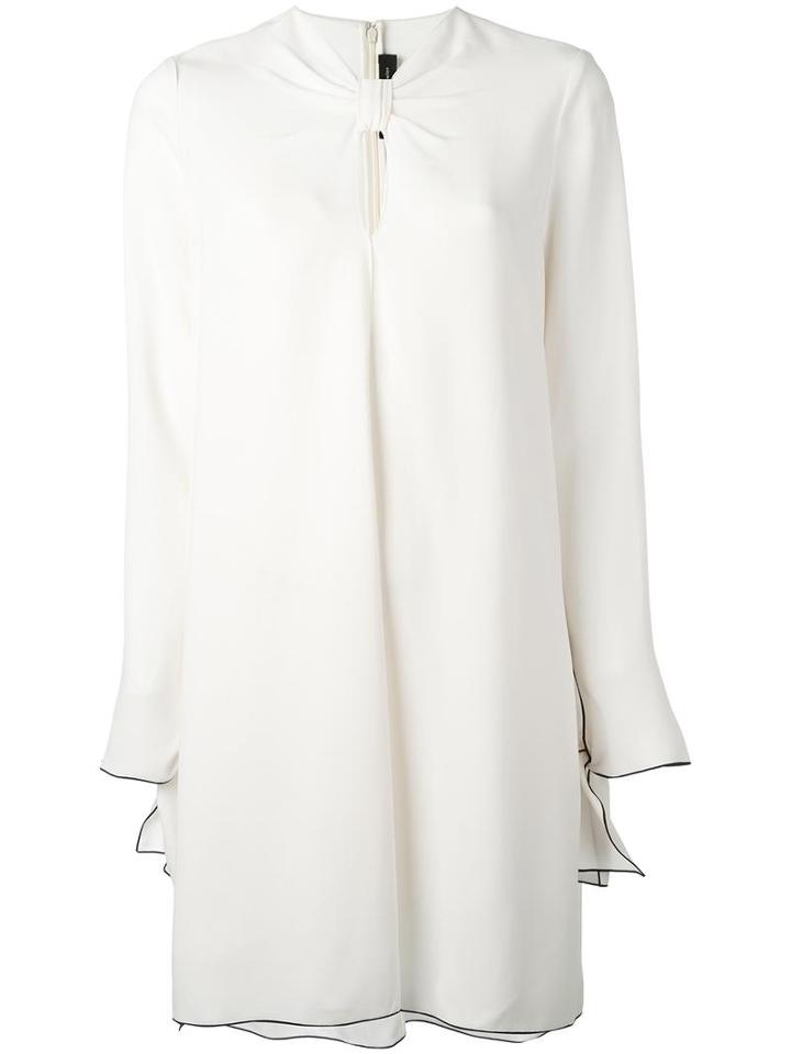 Proenza Schouler Knotted Front Shift Dress, Women's, Size: 10, White, Acetate/viscose