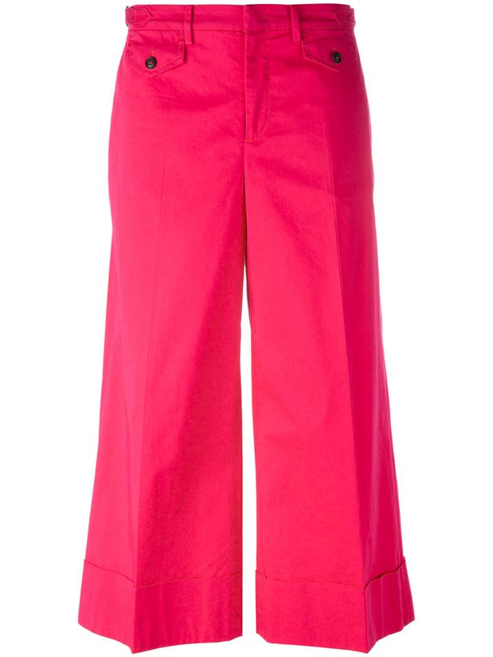 No21 Wide Leg Cropped Trousers - Pink & Purple