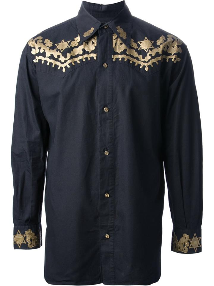 Jean Paul Gaultier Vintage Embroidered Western-style Shirt - Black