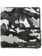 Valentino Valentino Garavani Camouflage Scarf, Men's, Green, Silk/cashmere/wool