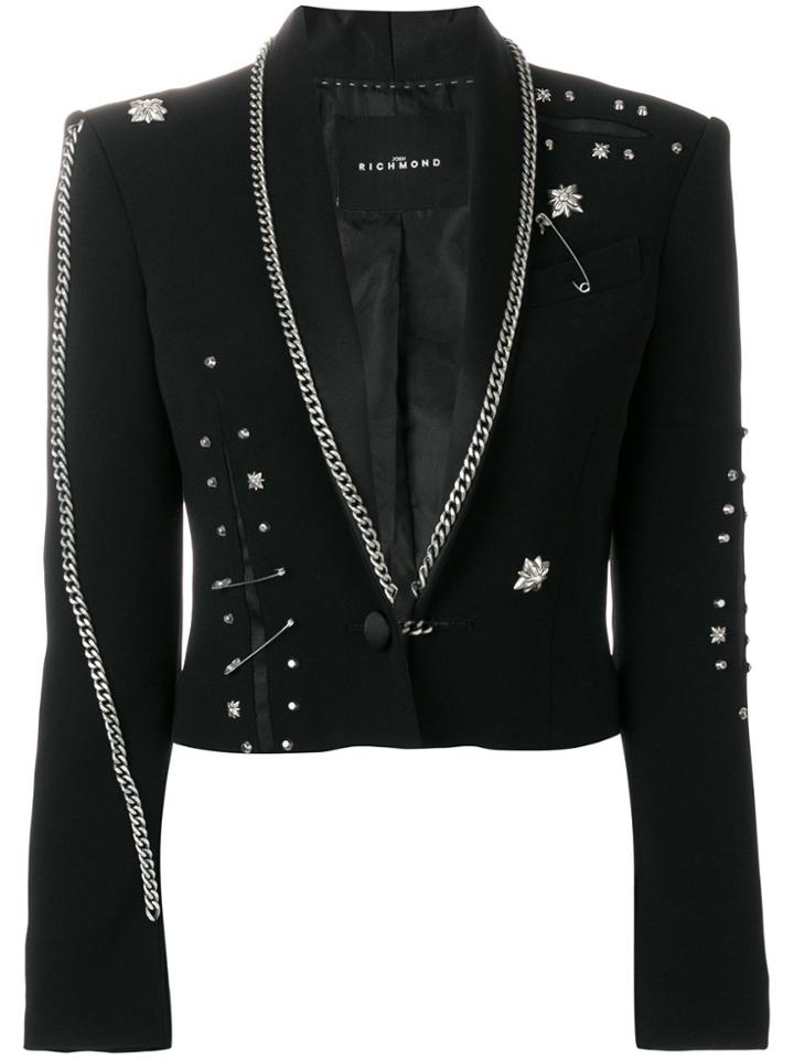 John Richmond Fitted Military Jacket - Black