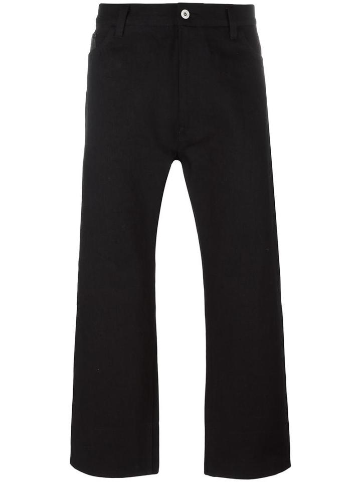 Junya Watanabe Comme Des Garçons Man Loose Fit Jeans, Men's, Size: Medium, Black, Cotton/polyurethane Resin