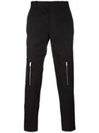 Alexander Mcqueen Zip Detail Straight-leg Trousers - Black