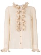 Gucci Frill Detail Blouse - Nude & Neutrals