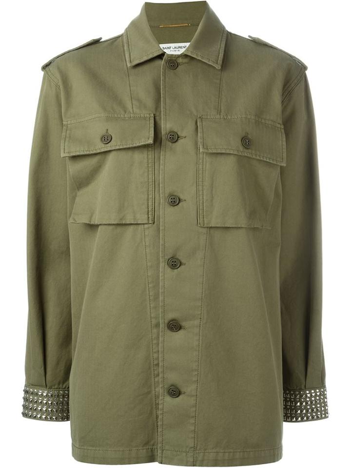 Saint Laurent Oversized Studded Military Shirt
