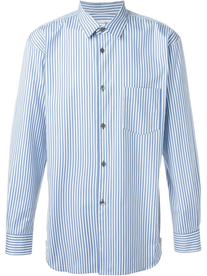 Comme Des Garçons Shirt Striped Shirt, Men's, Size: Small, Blue, Cotton
