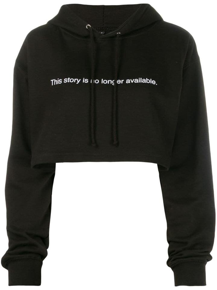 F.a.m.t. Slogan Cropped Hoodie - Black