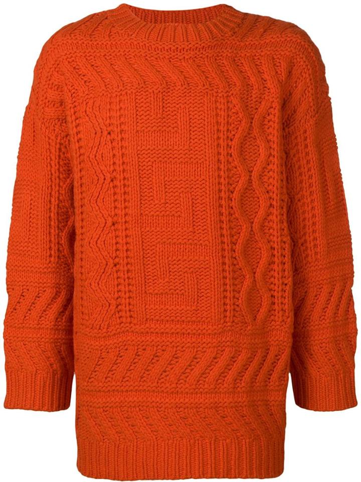 Études Cable Knit Sweater - Yellow & Orange