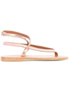 K. Jacques Strappy T-bar Sandals - Pink & Purple