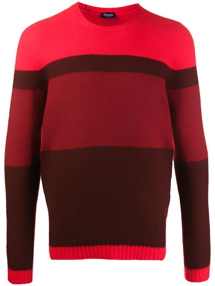Drumohr Striped Pattern Sweater - Red
