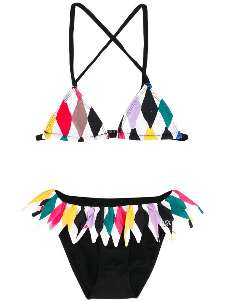 Rykiel Enfant - Diamond Print Bikini - Kids - Cotton/polyamide/spandex/elastane - 4 Yrs, Black