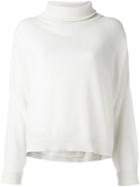 Dusan Roll Neck Cropped Sweater, Women's, Size: Small, White, Cashmere