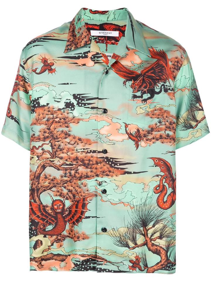Givenchy Mystical Creatures Print Shirt - Green
