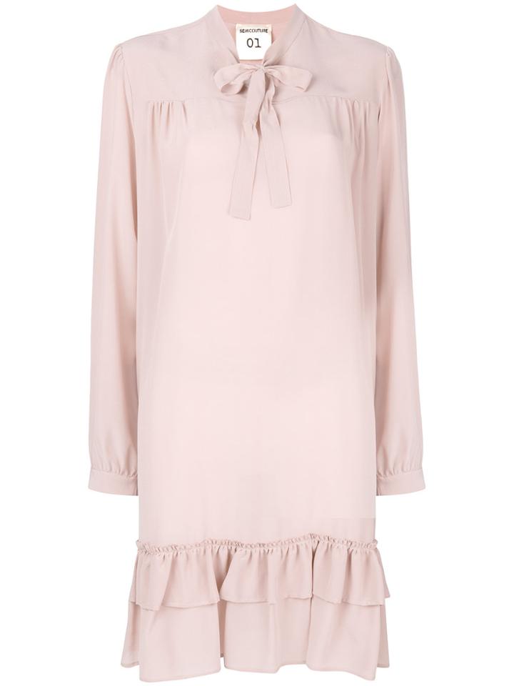 Semicouture Midi Bow Dress - Nude & Neutrals