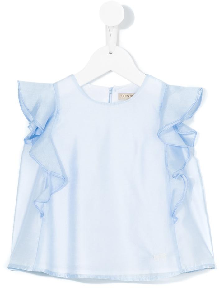 Hucklebones London - Georgette Flutter Blouse - Kids - Polyester - 8 Yrs, Blue