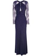 Tadashi Shoji Lurex Knit Evening Dress - Purple
