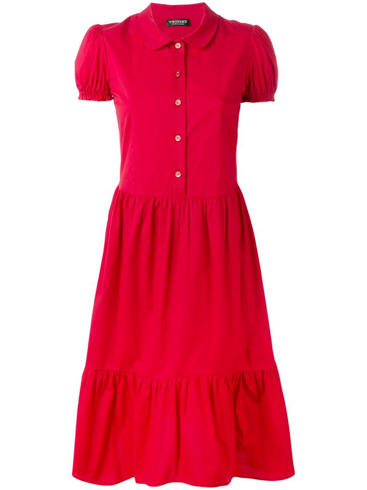 Twin-set Shirt Dress, Women's, Size: 46, Red, Cotton/spandex/elastane