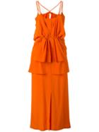 Christian Wijnants - Sleeveless Dress - Women - Silk Crepe - 38, Yellow/orange, Silk Crepe